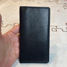 Bosca Black Water Buffalo Leather Bifold Wallet