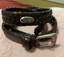Fossil Brown Leather Western Belt Sz M 1  Wide Conchos BT2279200