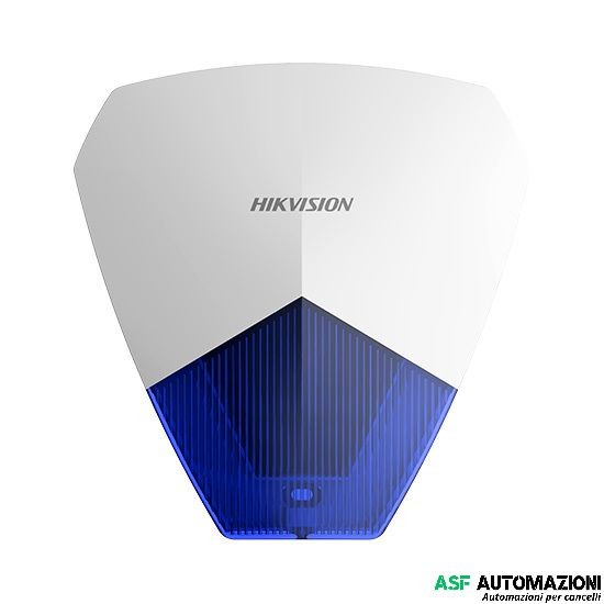 Sirena esterna cablata Hikvision DS-PS1-B 105dB IP54 12V con involucro blu resis