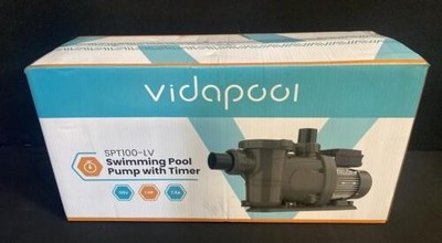 Vidapool SPT100-LV 1 HP Swimming Pool Pump with Timer, 4800 GPH, 115V, 1.5'' Disc