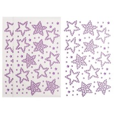 3Sheets Star Gem Sticker, Face Gem Stickers, Purple