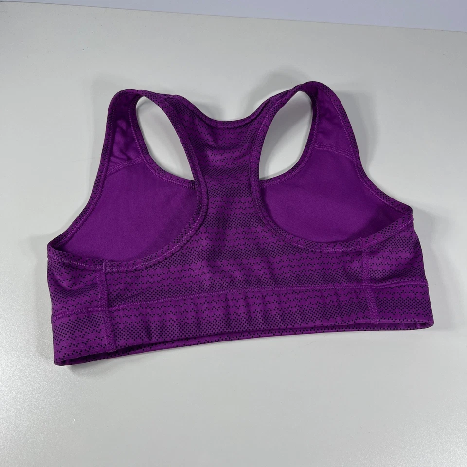 Nike Dri-FIT Sports Bra Women XS Purple Racerback Athletic Workout Center Swoosh - Image 2 of 4