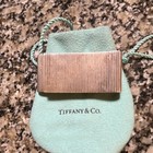 Tiffany & Co. Sterling Silver Ribbed Metal Card Case/Holder with Pouch — photo 3
