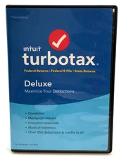 Intuit Turbotax Deluxe Federal Returns Federal E-file & State Returns 2017