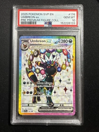 2025 POKEMON PRISMATIC EVOLUTIONS PREMIUM FIGURE COLLECTION UMBREON EX PSA 10