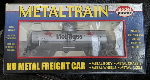 Acopladores de nudillos de coche tanque de metal modelo Power Mobilgas HO 40' plateados 2181 | Condition: New