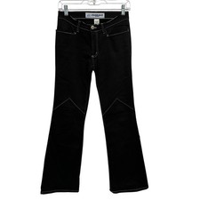 Anchor Blue Brand Vintage Black Flare Pants Contrast Stitch Y2K Size 0 USA Made