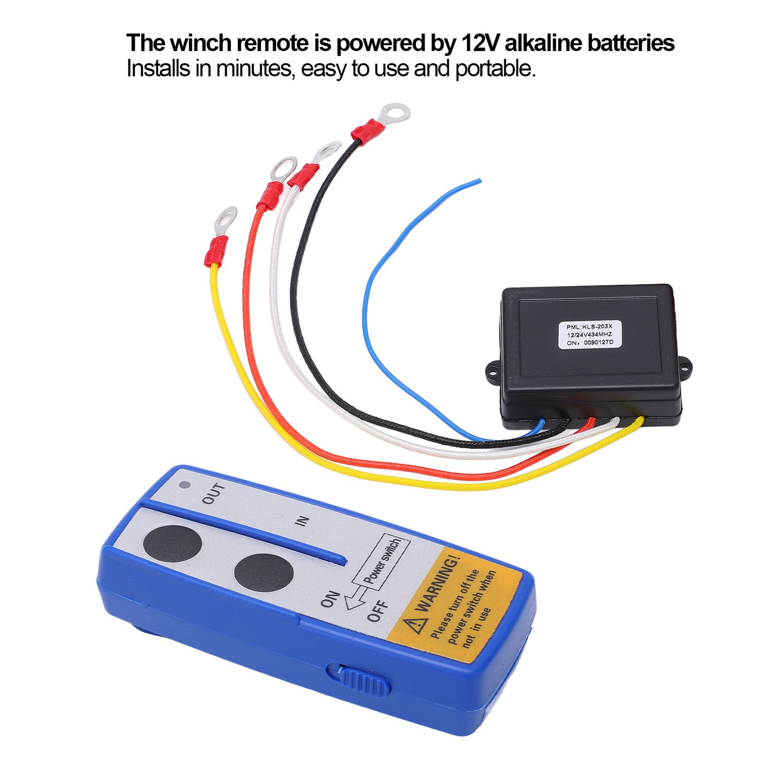 Universal Winch Wireless Remote Control Switch Kit With Receiver 12V 24V