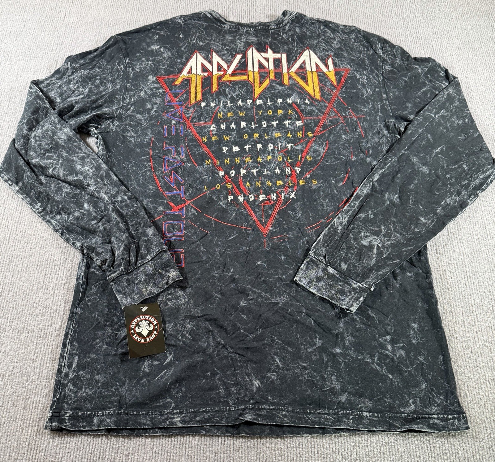 Affliction Outlaw Country Tour Shirt Live Fast Live Free Mens Size XL New