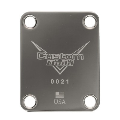 Standard 4-Bolt Engraved Neck Plate - Custom Build #2126 Nickel - Scratch & Dent