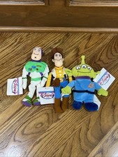 Disney Store Toy Story Woody, Buzz, Alien Mini Bean Bag Plush Lot