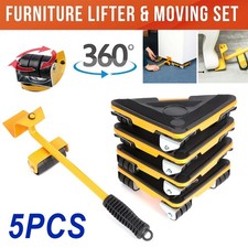 5Pcs Set Heavy Duty Furniture Shifter Lifter Wheels Moving Slider Mover Removal