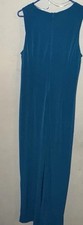 Chaps Dress Women 14 Blue Surpliced Jersey Knit Maxi Knot Detail Comfort Stretch