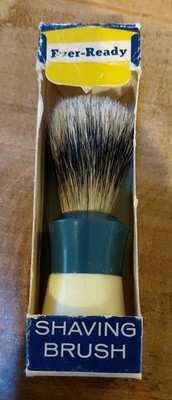 Vintage Ever Ready Blue Cream Shaving Brush In Box 1950s Bakelite Handle