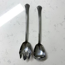 Reed & Barton LYNDON Stainless Glossy Silverware Oversize Serving Salad Set