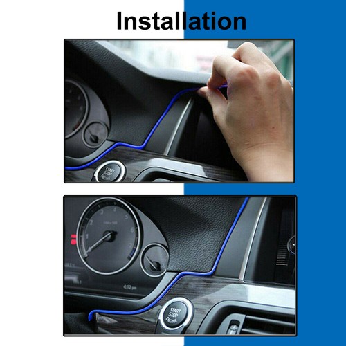 Panel de puerta de borde interior azul 3M decoración atmósfera tira fría luz EL para Ford - Imagen 5 de 9