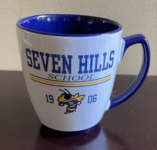 Seven Hills School Souvenir Coffee Tea Cup Mug 1906 Stingers White Blue