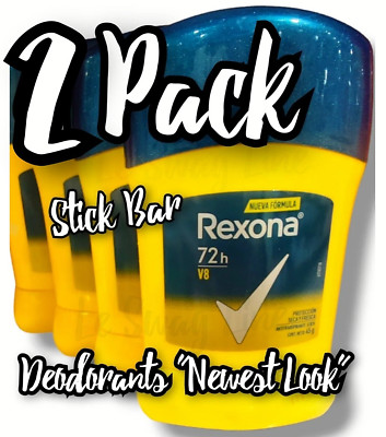 2 PACK - REXONA MEN V8 STICK DEODORANT ANTITRANSPIRANTE PARA HOMBRE 45g