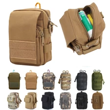 Tactical Molle Waist Bag Black EDC Utility Belt Pouch Fanny Pack Phone Pocket
