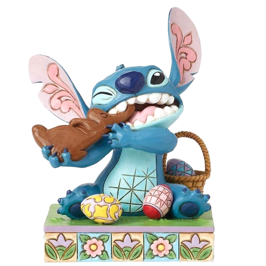 ✿ New JIM SHORE DISNEY Figurine SUGAR RUSH Stitch Easter Chocolate Bunny Eggs