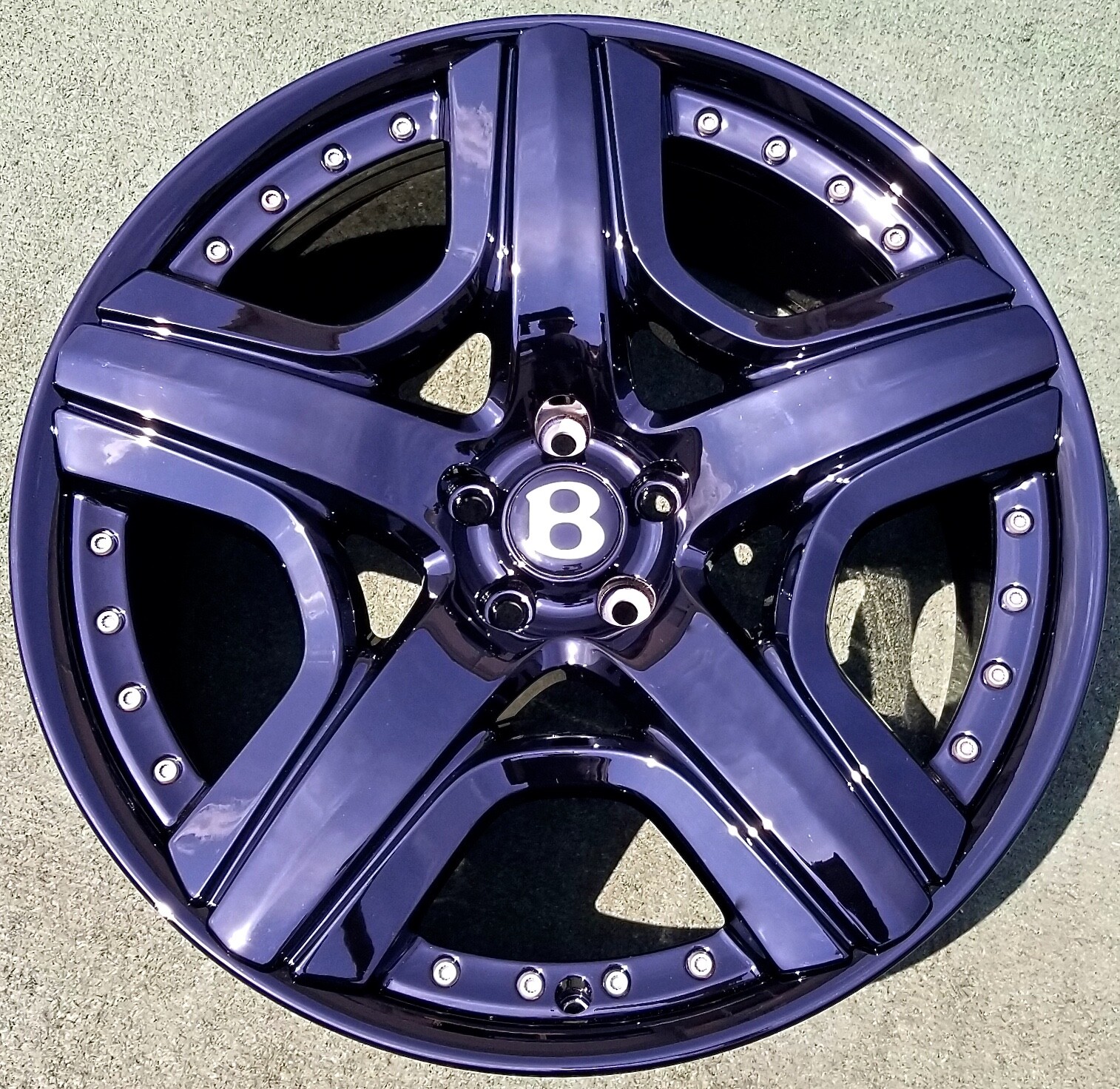 Set Black Factory Bentley Wheels OEM Mulliner 21 inch Flying Spur Continental GT