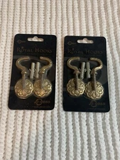 Sealed Lot of 2 Packages of Vintage 1970's Royal Hooks Solid Brass Hooks