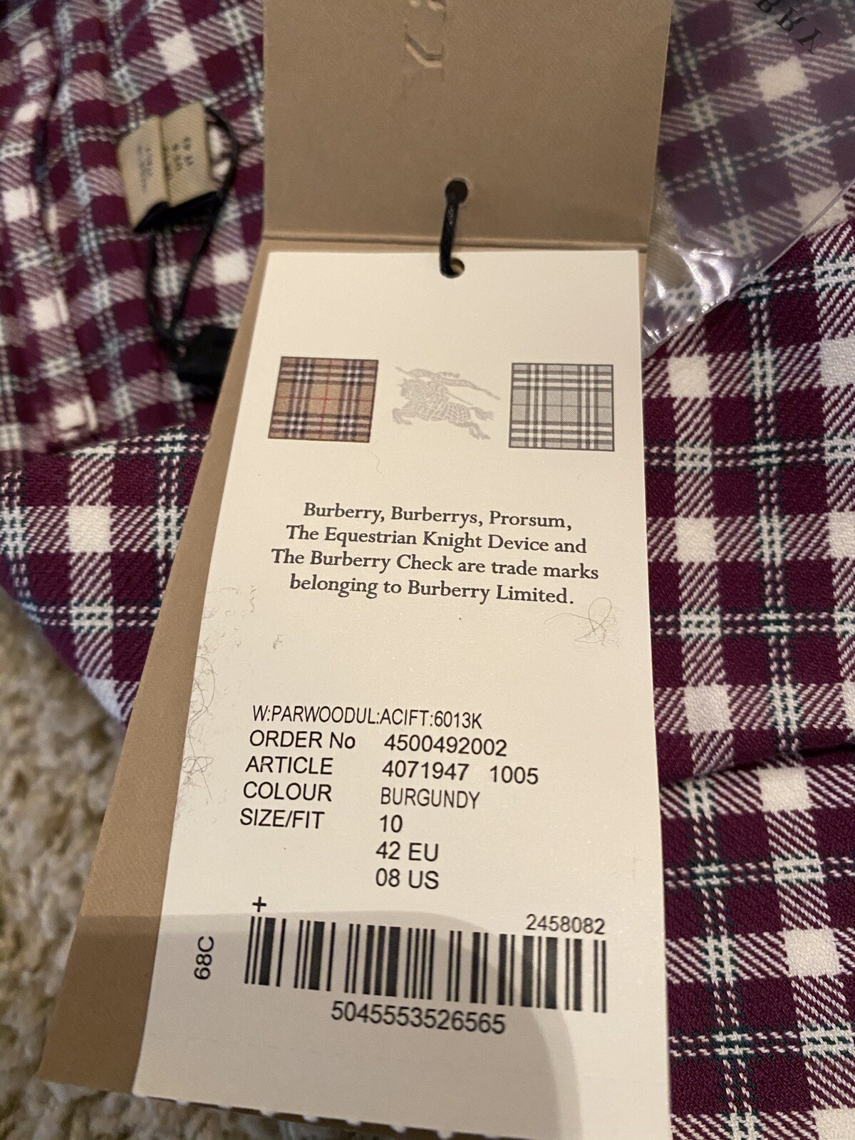 burberry article number check