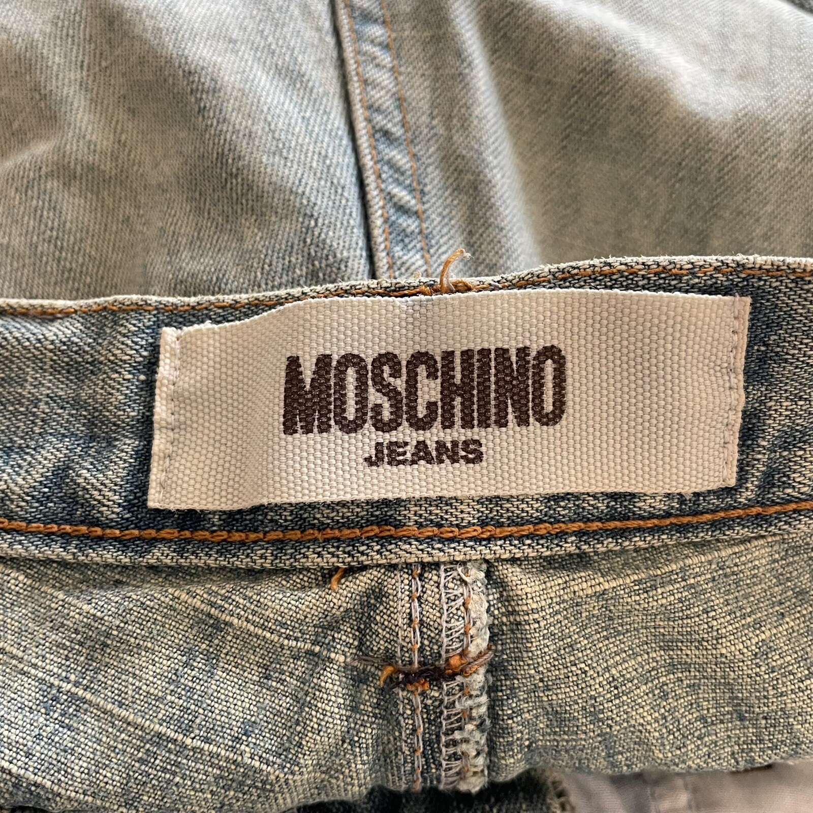 Moschino Vintage Y2K 2000s Mid Rise Light Wash Blue Bootcut Jeans EUC Size 26 image 5