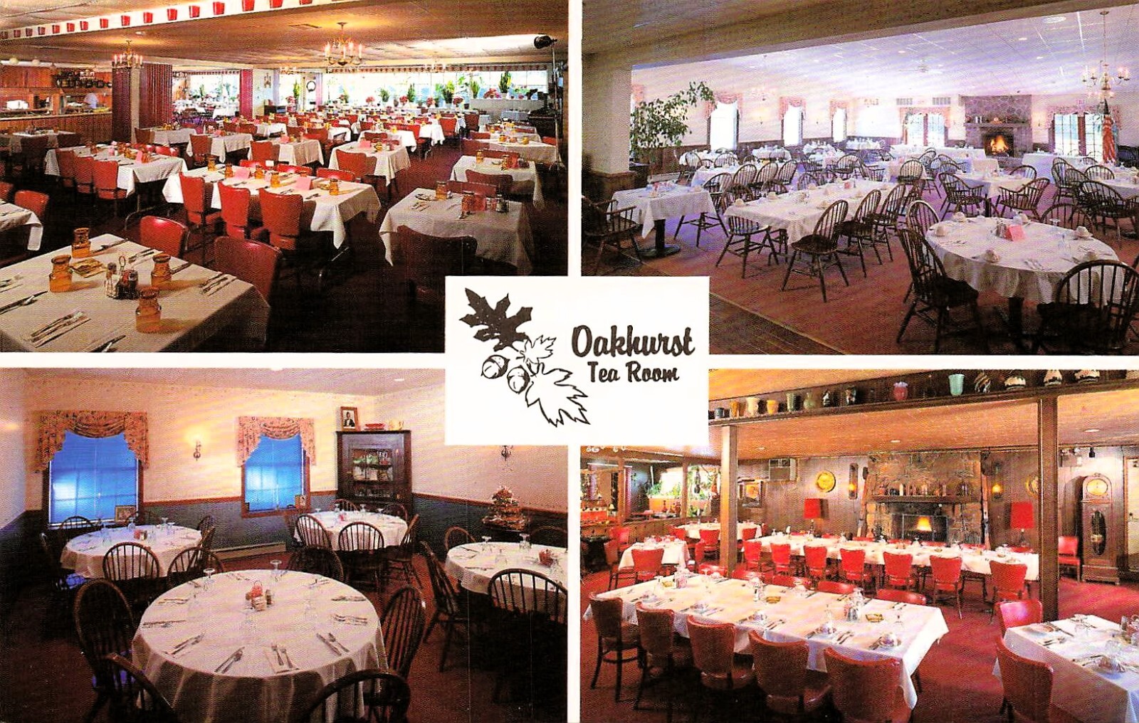 Somerset PA Oakhurst Tea Room Restaurant Interior Grille Vtg Postcard H34