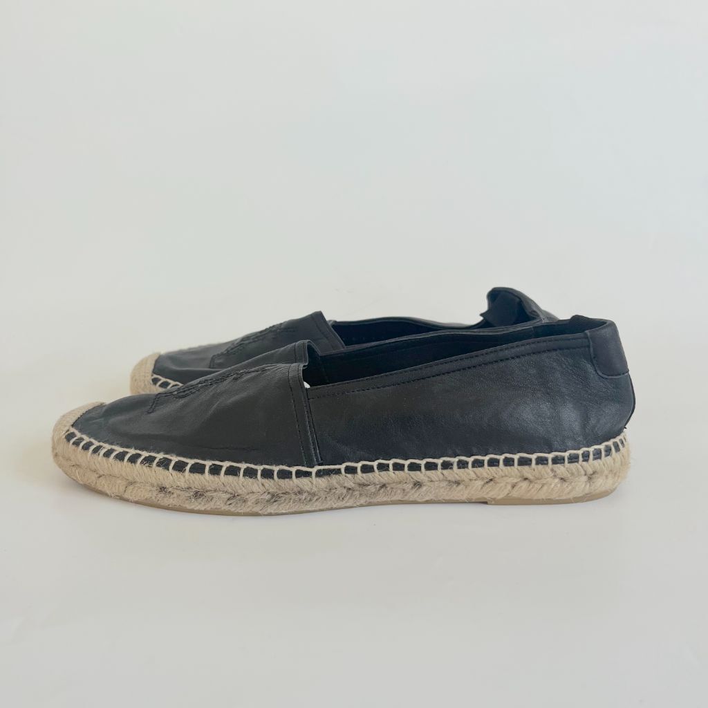 espadrillas uomo Saint Laurent in pelle nera taglia 41