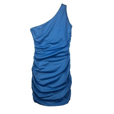 Woman's Ocean Blue  One Shoulder Cocktail And Party Dress Unbranded