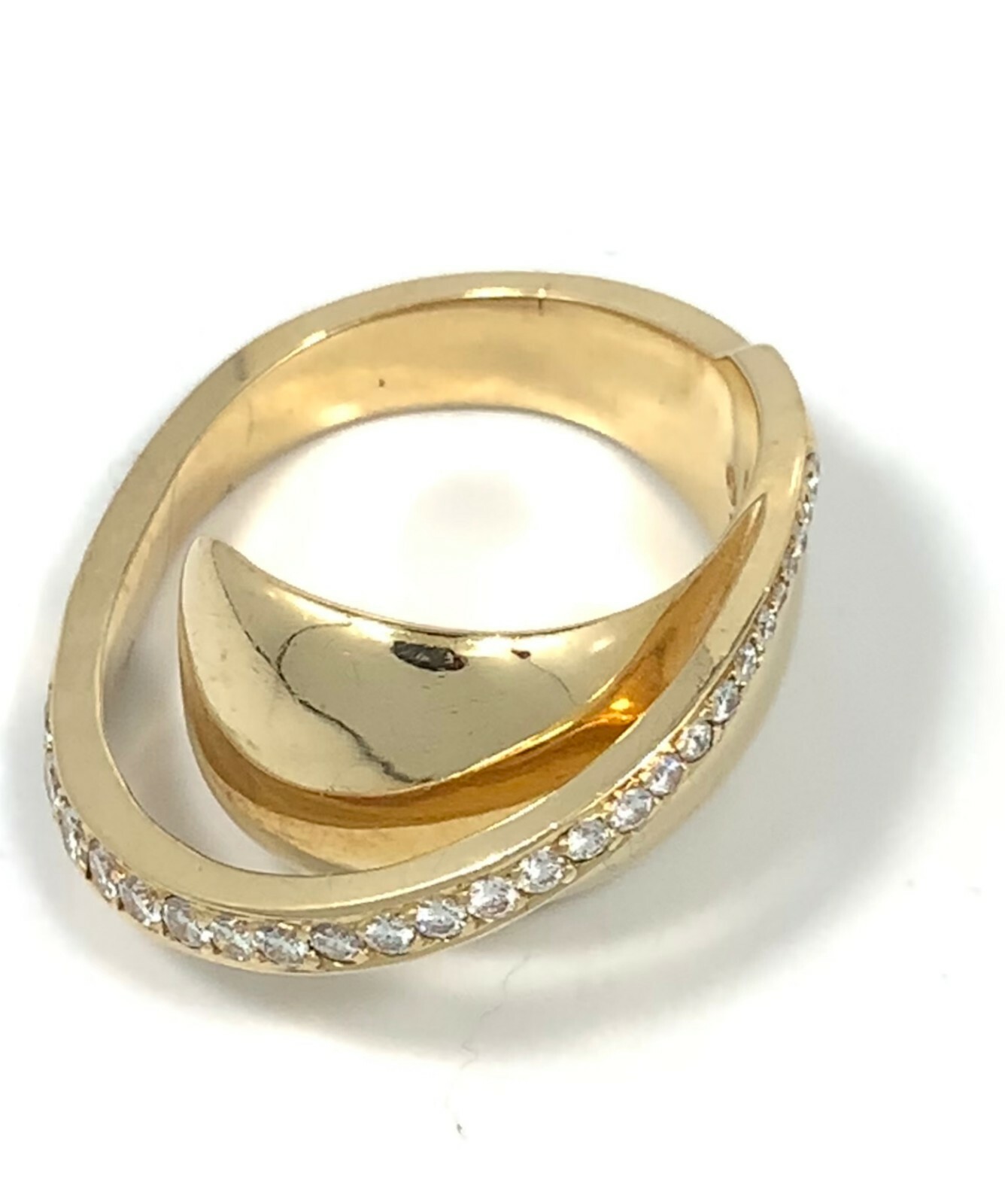 Modernist, Atomic Sculptural 14K Yellow Gold Diamond … - Gem
