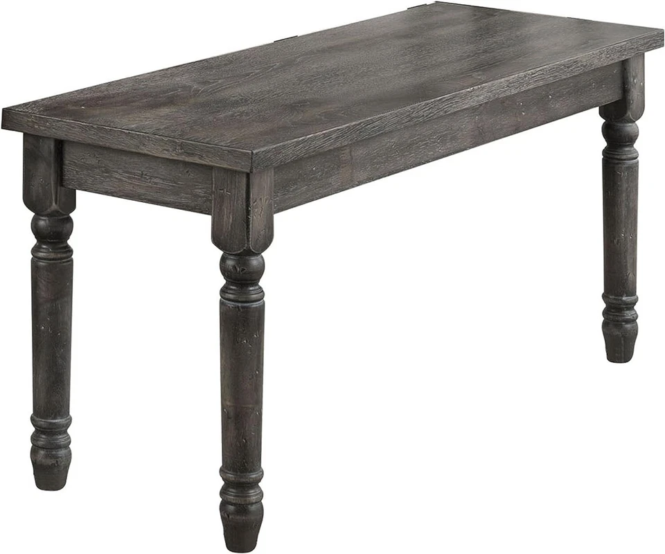 Acme Furniture Wallace Weathered Blue Washed Bench, Rubberwood, Weathered Gray - Image 4 of 4