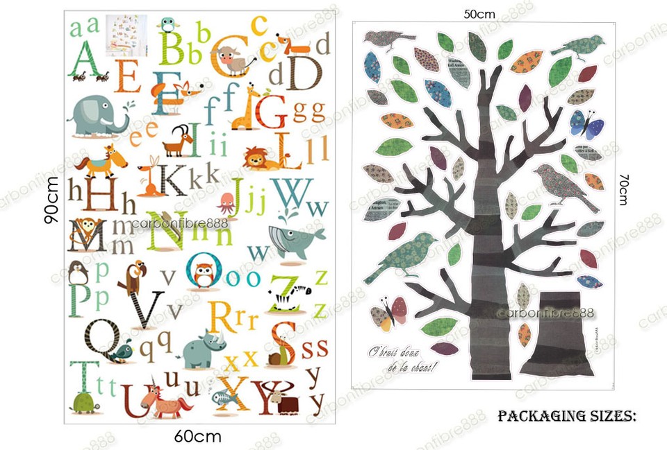 Huge Alphabet ABC Tree Wall Stickers Art Decal Educational Kids ...