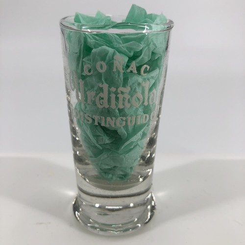 Vtg Cognac Advertising Shot Glass - Conac Urdinola Distinguido - Hand Blown?