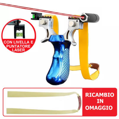 Fionda Professionale Tridente Con Livella E Mirino, Per Caccia E Pesca Sportiva, Con Ricambio - Foto 1