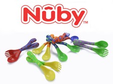 Spoon  Fork 4 Piece Flatware Set Nuby BPA Free 18 Month Toddler Boy Girl NIP