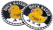 2pc Duck Rated Badge Auto Fender Emblem Sticker 4x4 SUV Truck 6cm 2.36"
