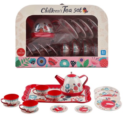 children's tin tea set in a case