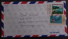 c. 1976 Trinidad & Tobago Airmail Cover ties 2 stamps cd Matura