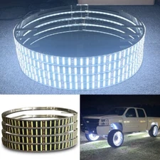 4Rings 15.5'' Quad Row Wheel Lights Strobe Pure White LED Rim Lights for Truck