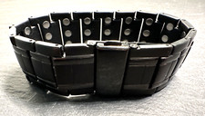 MATT BLACK METAL LINK MAGNET BRACELET G988