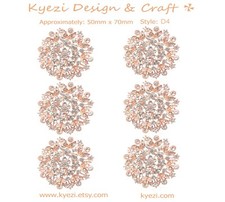 6pcs Rose Gold High Quality Crystal Rhinestone Embellishment Brooch Pin STY D4