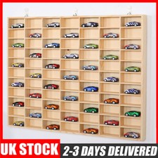 For Hot Wheels Diecast Car Matchbox Display Wooden Shelf Toy Storage 60 Cells UK