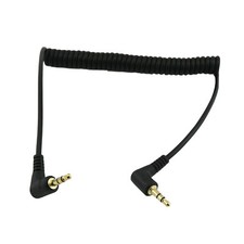 5FT 3.5mm Male to Male 3 Pole Stereo 90°Angled Coiled Spiral Adapter Audio Cable
