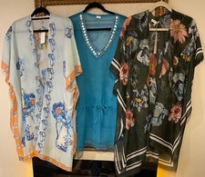 Sheer 100 Polyester Cover Up One Size Fits All Lot Of 3 Assorted Styles, Colors