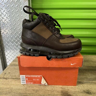 Nike Air Max Goadome ACG Boots Baroque Earth Brown Leather NEW In Box 4 Youth