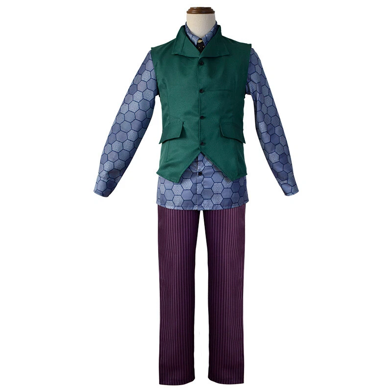 The Dark Knight Cosplay Costume Joker Purple Uniform Party Halloween Full Set - Image 2 of 4