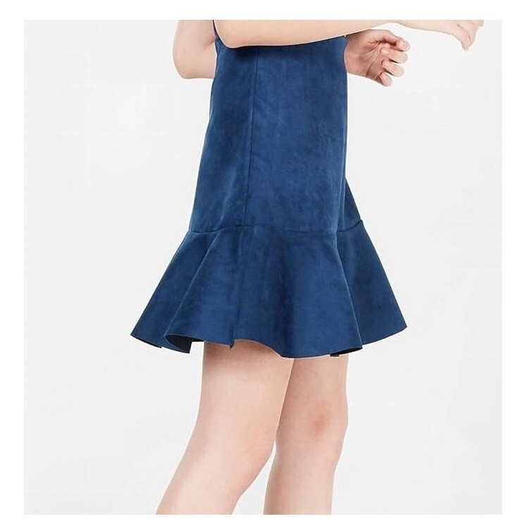 slim fit dress slacks Velvet Flare Dress-Navy – Fame on Central main image 0