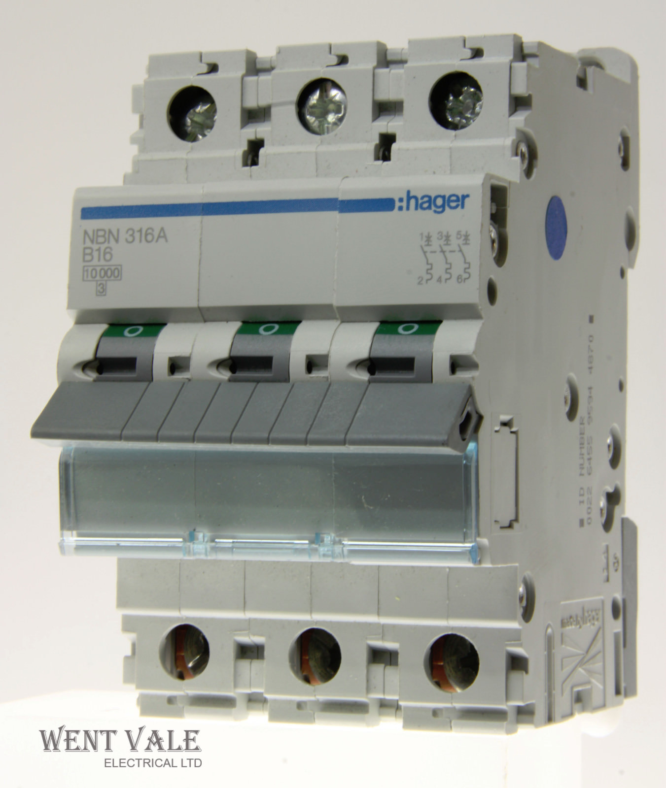 Hager NBN316 - 16a Type B Triple Pole MCB Used